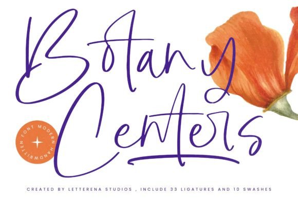 Botany Centers: A Modern Script Font for Editorial Design