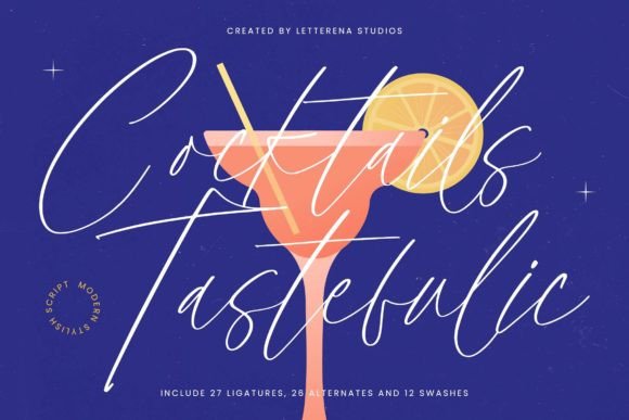 Cocktails Tastefulic: A Luxurious Script Font for Modern Campaigns